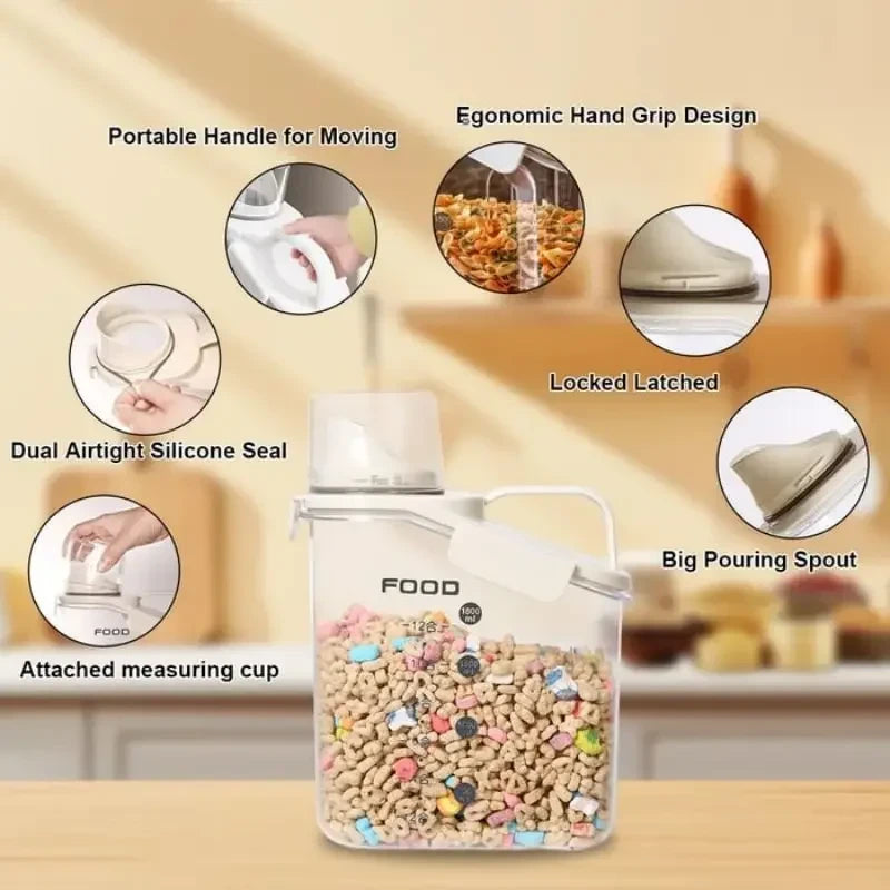 Clear Airtight Cereal Storage Container