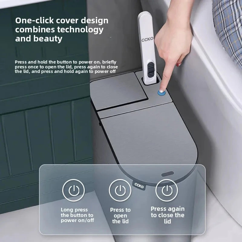 Stainless Steel Automatic Bathroom Trash Can