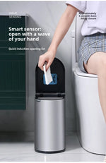 Stainless Steel Automatic Bathroom Trash Can