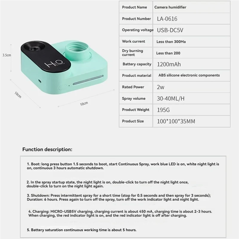 Mini Camera Shape USB Humidifier
