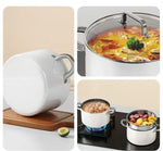 White Ceramic Stainless Soup Pot