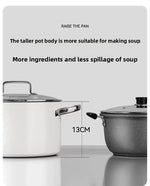 White Ceramic Stainless Soup Pot