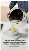 White Ceramic Stainless Soup Pot