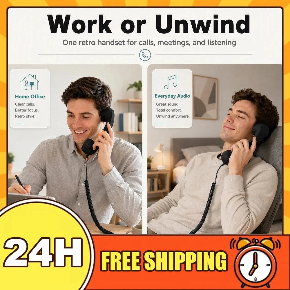 Retro Wired Telephone Handset