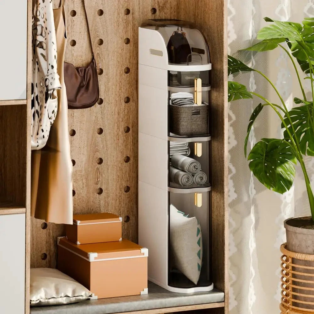 Narrow Rolling Bathroom Storage Cabinet