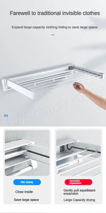 Wall Mounted Retractable Clothes Drying Rack