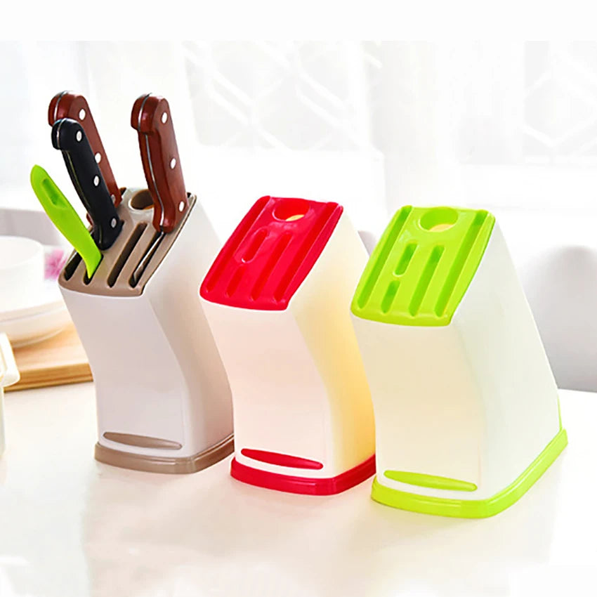 1pc MultiFunction Durable Kitchen Plastic Knife Stand Holder Storage Drainage Cutlery Rack Organizer