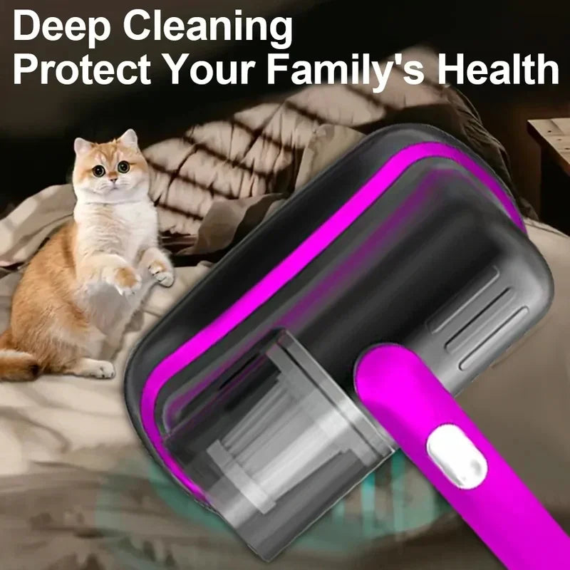 Wireless Handheld Mattress Vacuum Cleaner, Equipped with UV-C Lamp, HEPA Filter, 20KPa, Suitable for Beds, Sofas, Car Seats