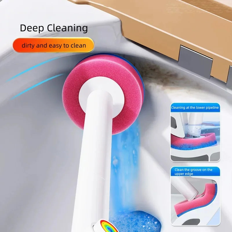 Joybos Disposable Toilet Brush Set 56Pcs Sponge Brush Heads Wall Mounted Household Toilet Cleaning Tools Bathroom Accessories