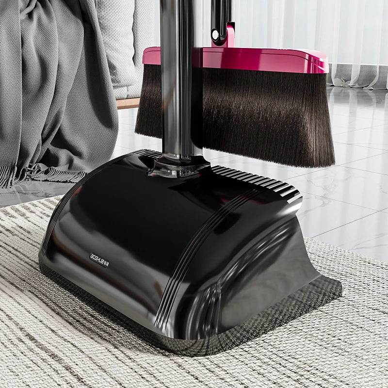 Broom and Dustpan Set for Home Use, Non-Stick Hair Broom, 2026 New Model, Extended Soft Bristle Broom for Floors