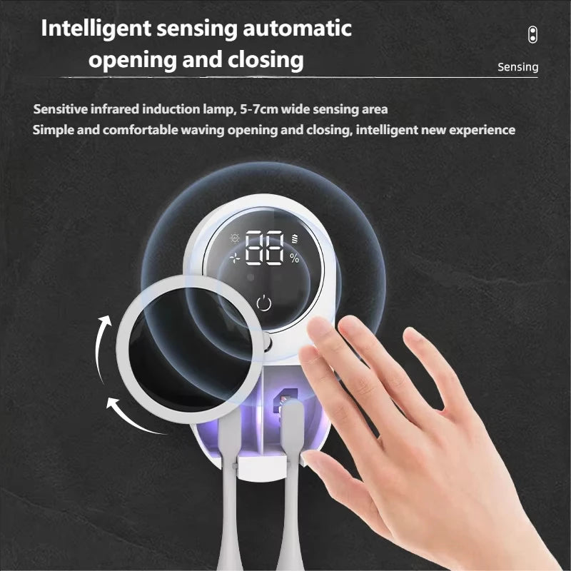 UV Wireless Portable Rechargeable Wall Mounted Electric Toothbrush Sterilizer Dryer for Oral Hygiene