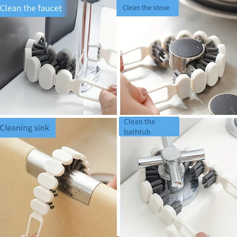 Flexible Gap Brush Hard Bristled Kitchen Cleaning Brush for Faucet Groove And Hard-to-Reach Areas - Multi-Purpose Household Clea