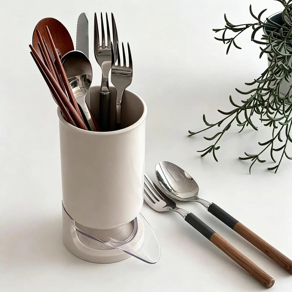 Small Cutlery Rack Utensil Holder Countertop Self-Draining Compact Storage Spatula Holder Kitchen Utensil Organizer For Spoon