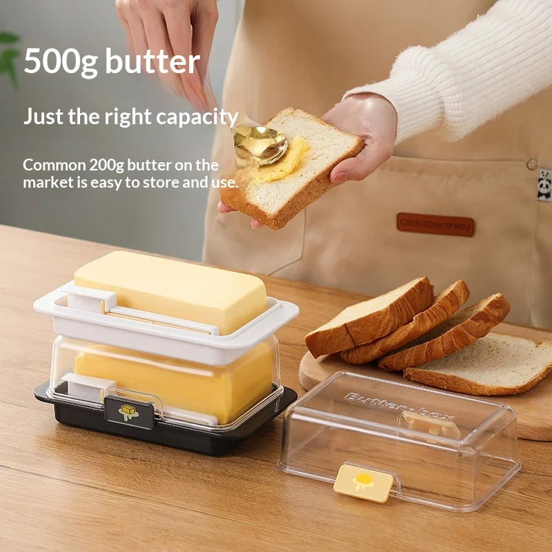 Sealed Butter Dish with Lid Cutter Suitable for Countertop and Refrigerator Storage Kitchen Butter Container