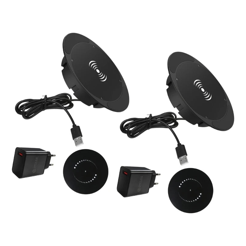 Space Saving Invisible Wireless Chargers 10W Quick For Phones Simple Installation Under Table No Tools Required