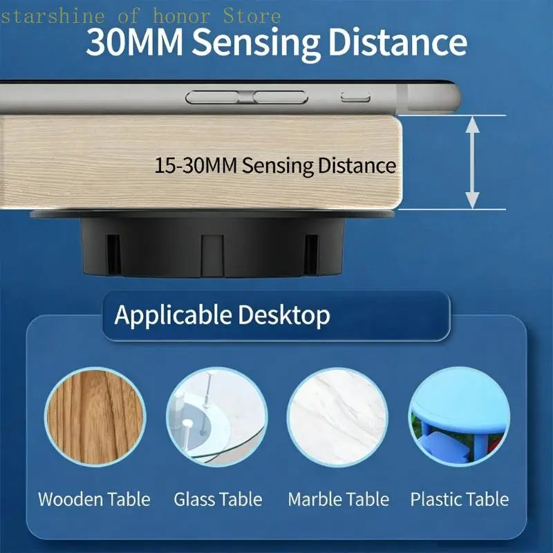 Space Saving Invisible Wireless Chargers 10W Quick For Phones Simple Installation Under Table No Tools Required