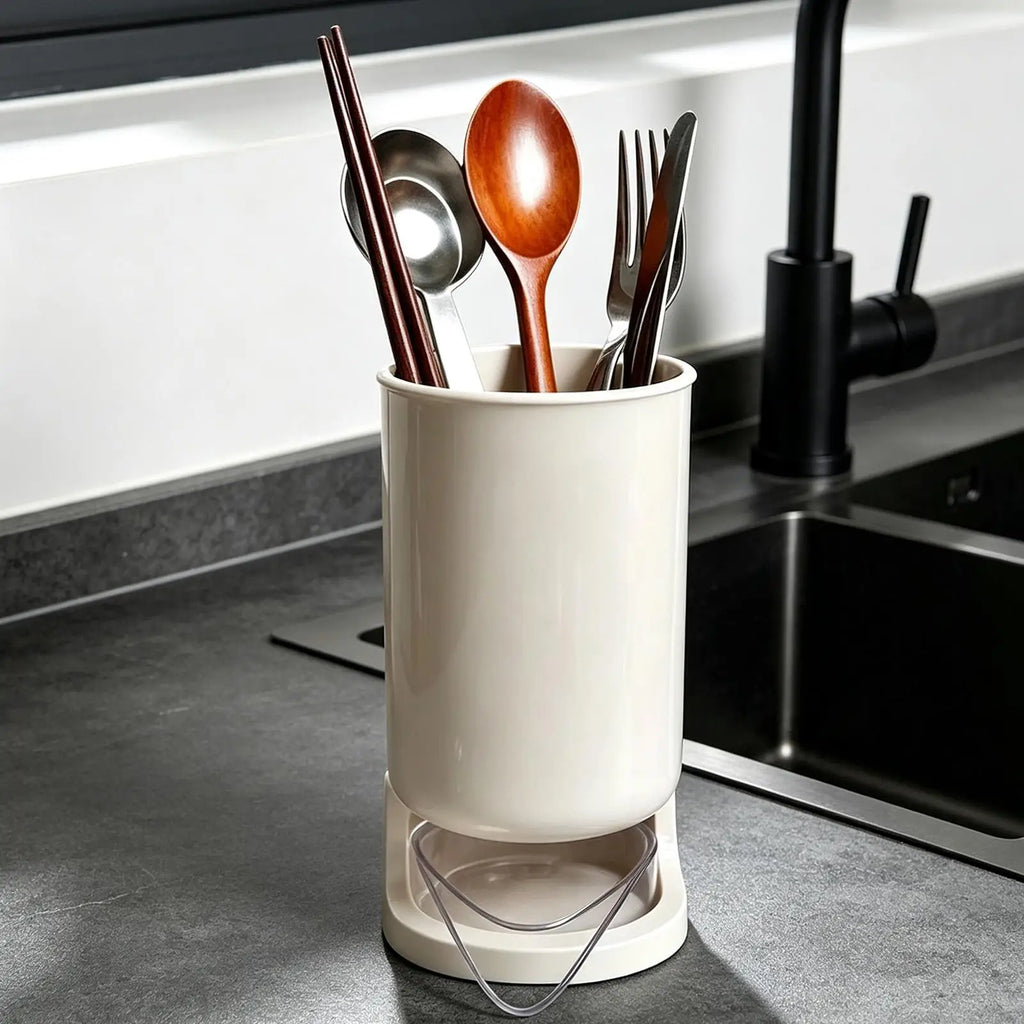 Small Cutlery Rack Utensil Holder Countertop Self-Draining Compact Storage Spatula Holder Kitchen Utensil Organizer For Spoon