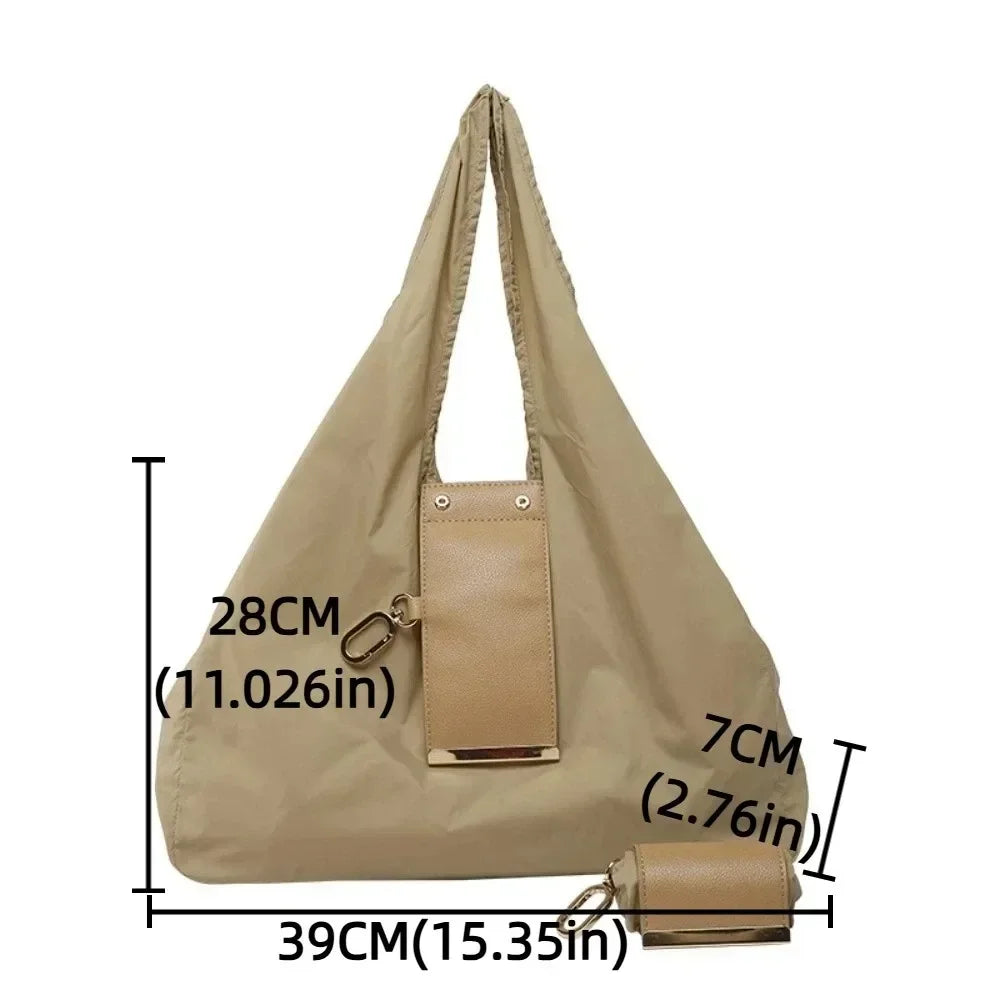Reusable Mini Keychain Tote Bag Lightweight Large Capacity Foldable Shopping Bag Key Ring Eco-Friendly Expandable Reusable Bag