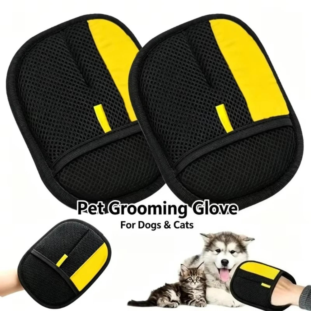 Double-Sided Electrostatic Pet Hair Remover Glove, Reusable Cat & Dog Brush for Sofa, Carpet & Clothes Hair Removal