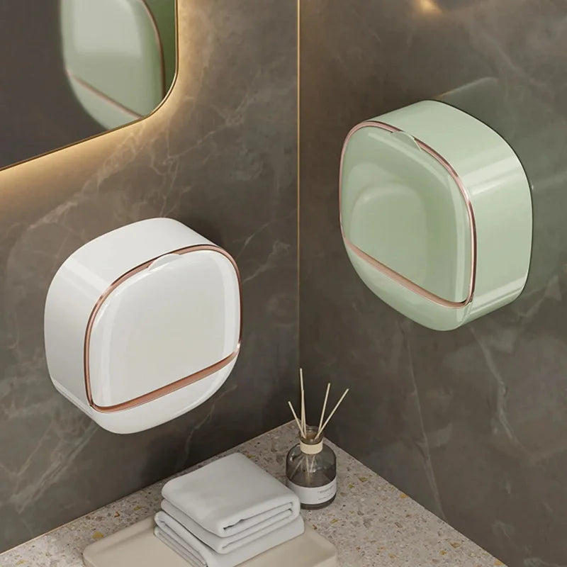 Waterproof Soap Saver Dish, Non-Slip Shower Soap Holder - Leak-Proof Bathroom Storage, Modern Soap Box for Sink