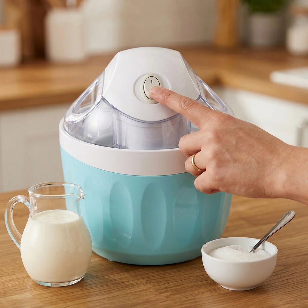 Single Serve Personal Ice Cream Maker Just 15 Minutes Personal Gelato & Sorbet Machine One-Touch Ideal for Summer Desserts
