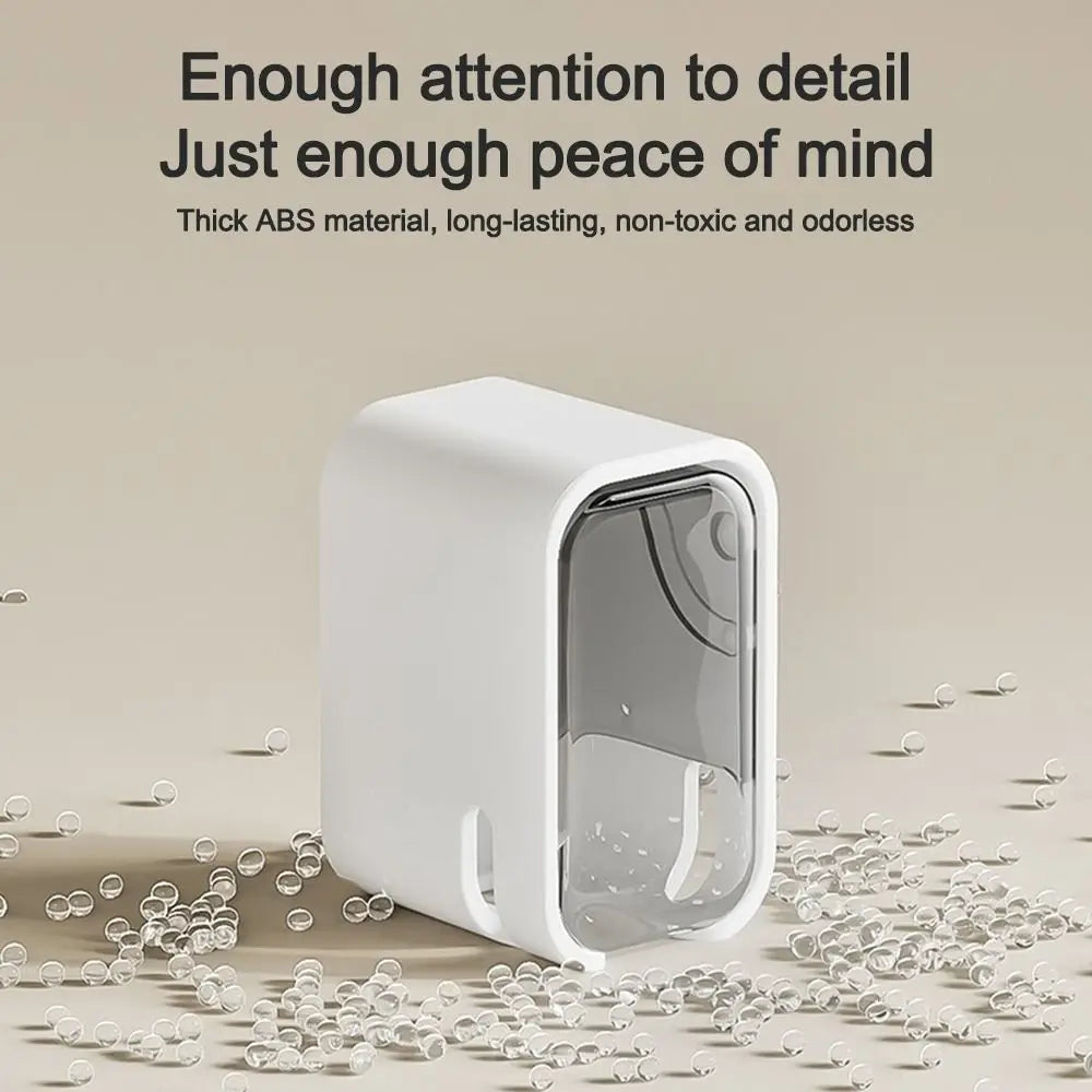 Portable Dustproof Toothbrush Holder Flip-top Wall Mounted Toothbrush Rack Toothbrush Storage Box