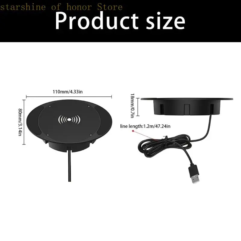 Space Saving Invisible Wireless Chargers 10W Quick For Phones Simple Installation Under Table No Tools Required