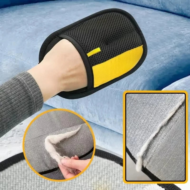 Double-Sided Electrostatic Pet Hair Remover Glove, Reusable Cat & Dog Brush for Sofa, Carpet & Clothes Hair Removal