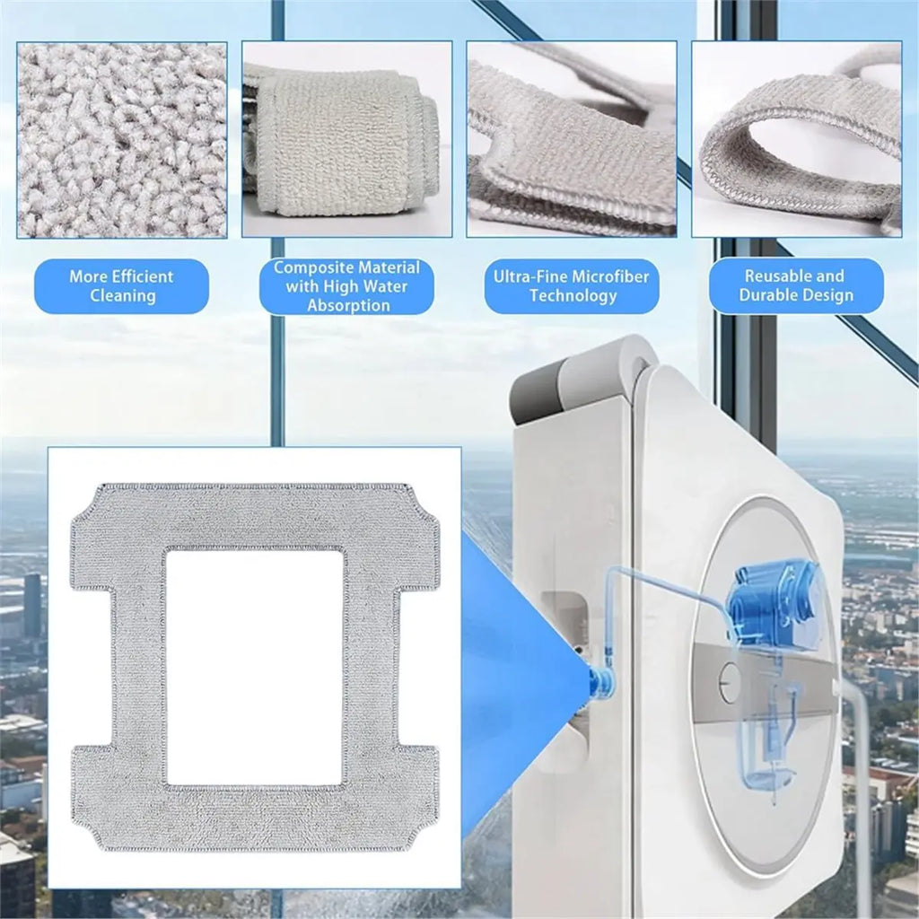 Cleaning Cloths for Winbot W2 PRO Omni/W2 Pro/W2/W1 Pro/W1 Window Cleaning, Washable Microfibre Cleaning Pad