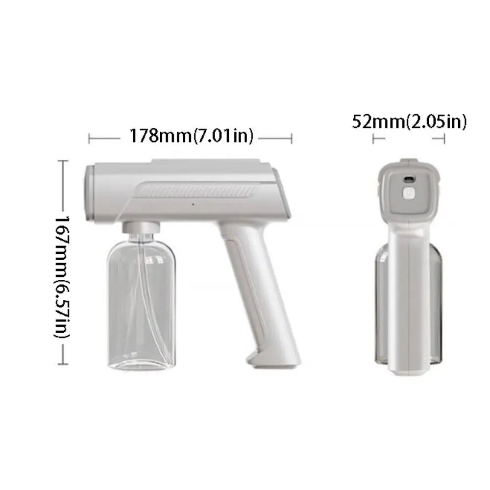 Rotating Nozzle Atomizing Spray Bottle Wireless Automatic Electric Sprayer Blue Light USB Rechargeable Portable Atomizer