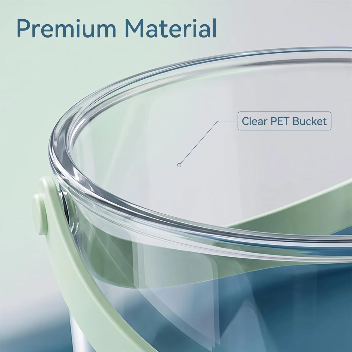 Mint Green Long Ice Pop Mold Set, Easy Press Release Ice Stick Tray with Carry Handle Clear PET Storage Bucket 7 Units for Drink