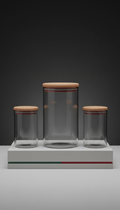 Tempered Glass Spice Jars Set